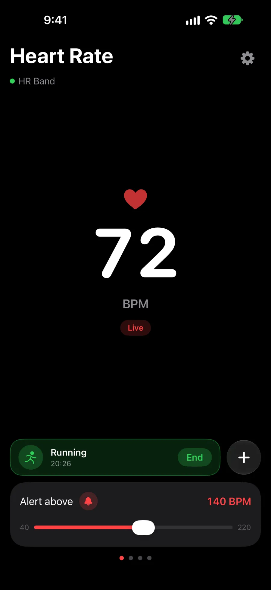 Heartpeak showing a calm heart rate
